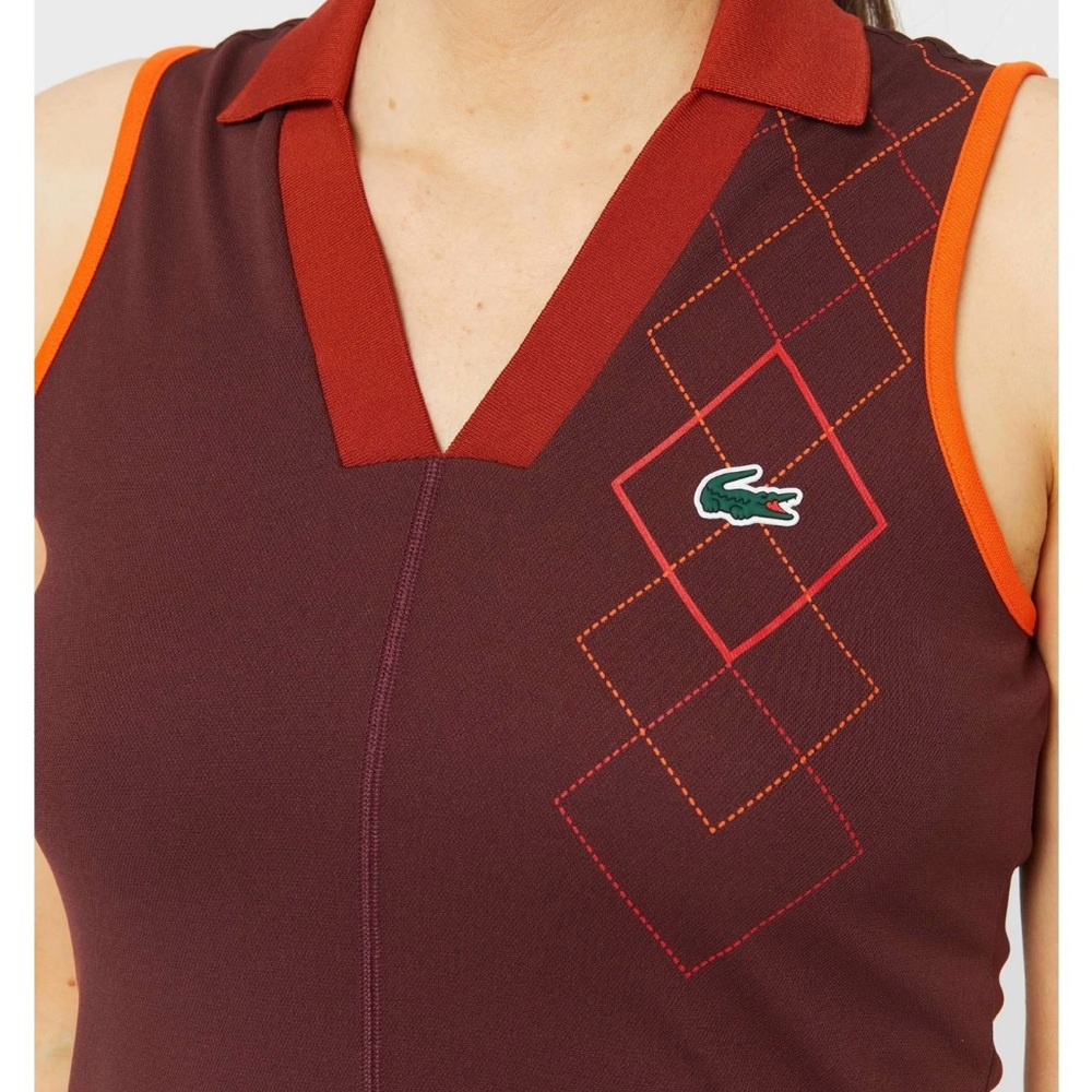 Lacoste Women's Burgundy Sleeveless Top